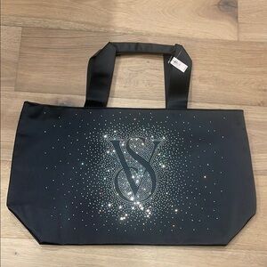 Victoria's Secret Black Glittery Tote